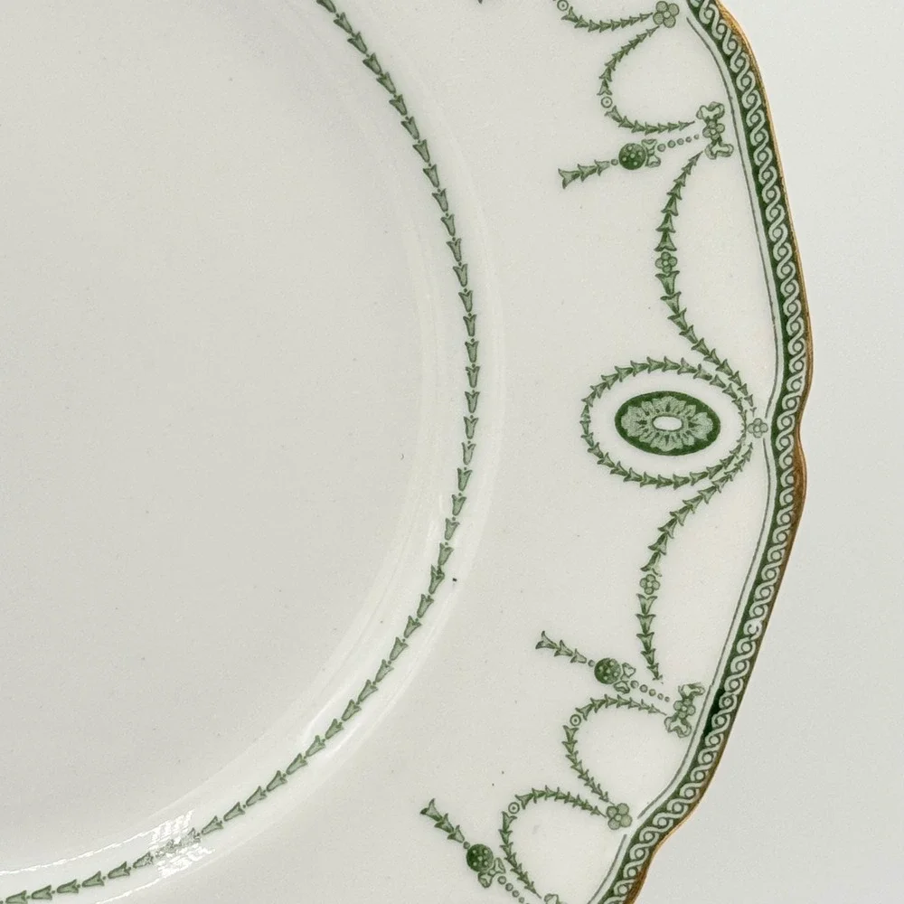 Royal Doulton Countess Antique Green Gold Luncheon Plates Set of 4